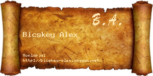 Bicskey Alex névjegykártya