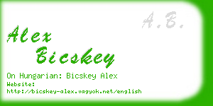 alex bicskey business card